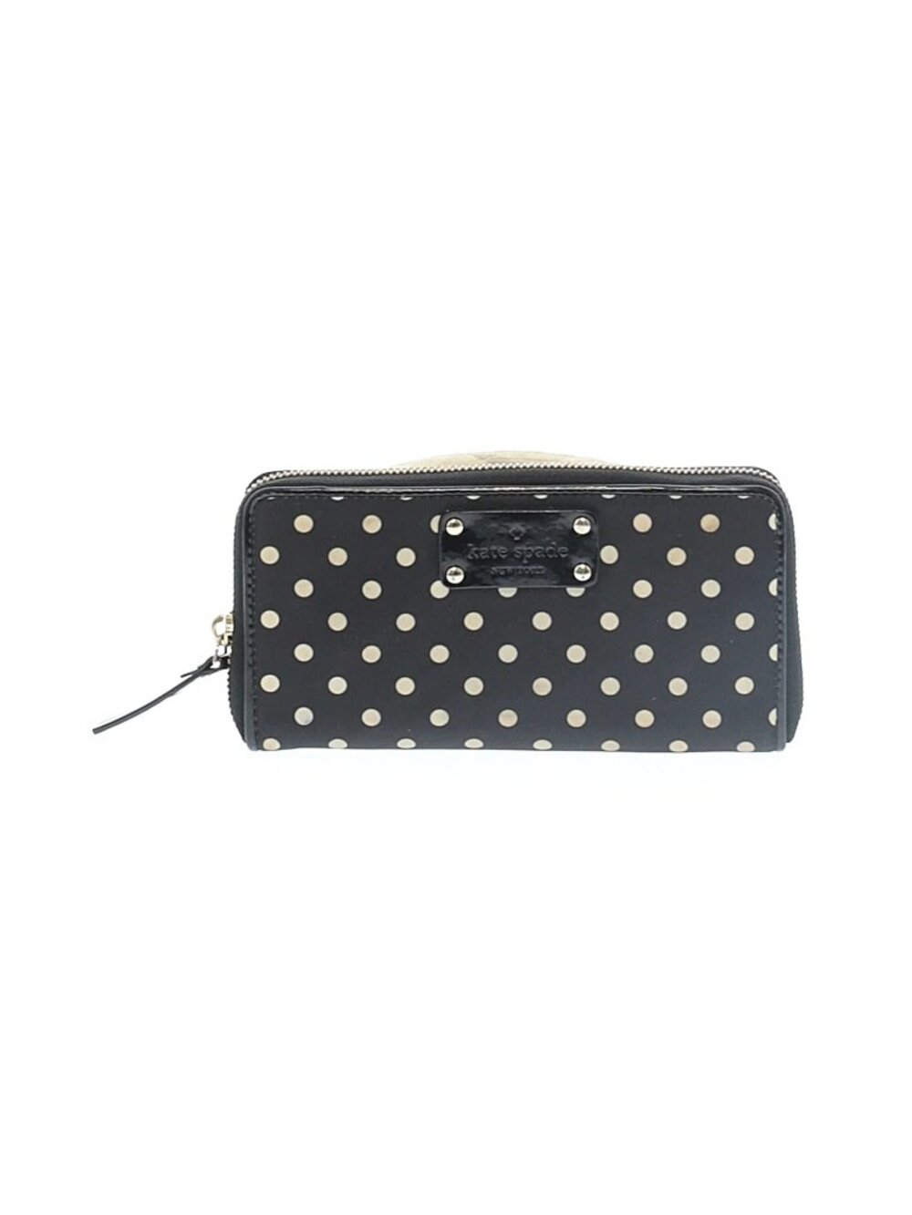 NEW Kate Spade New York Blue/White Polka Dot Lacy Zip-Around Wallet